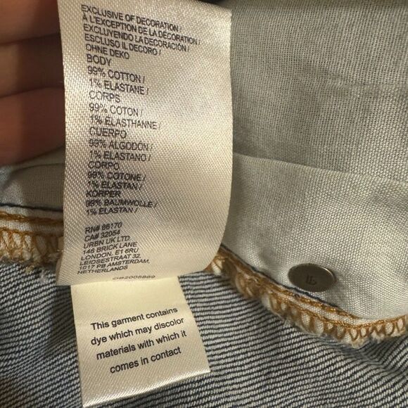 NWT Pilcro Anthropologie Denim Shorts Size 26 Blue Bandits Jeans Cuffed Summer - Picture 5 of 5